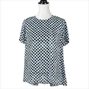 Vince Camuto Black Polka Dot Short Sleeve Blouse Size XS